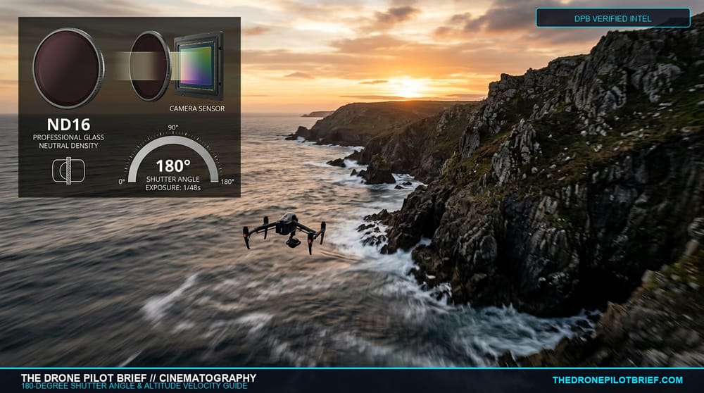 The 180-Degree Shutter Rule at 400 Feet: Why Ground Speed Dictates ND Filters More Than Sunlight