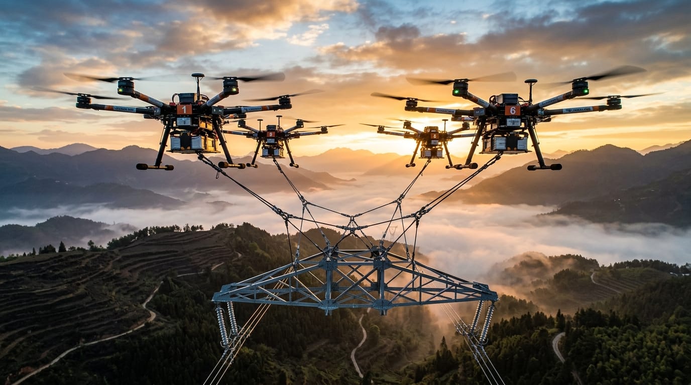 Six Drones Transport 780 KG Power-Grid Load in China: The Facts