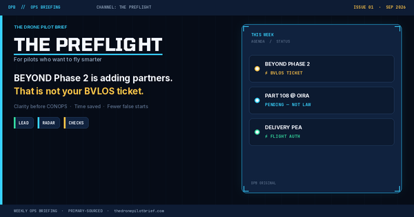 The Preflight #1: BEYOND Phase 2 is adding partners. That is not your BVLOS ticket.